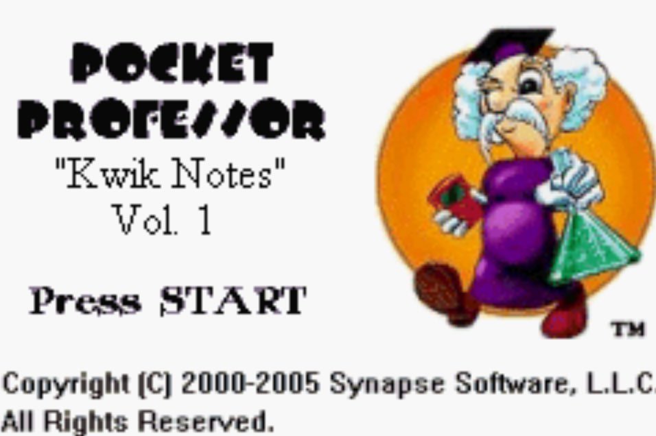 Pantallazo de Pocket Professor: KwikNotes Volume One para Game Boy Advance