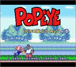 Pantallazo de Popeye: Ijiwaru Majo Seahug no Maki (Japonés) para Super Nintendo