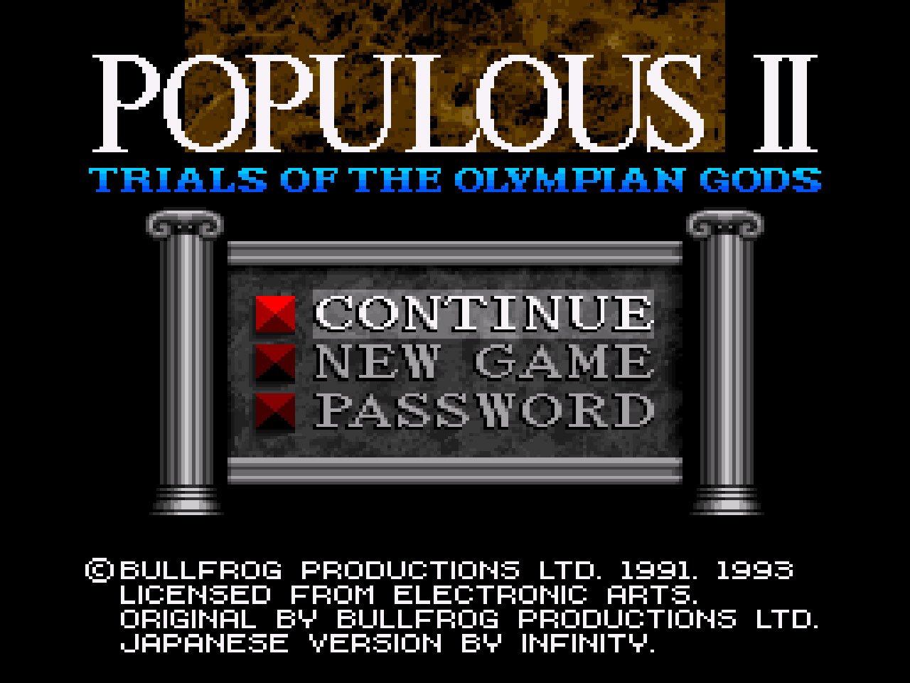 Pantallazo de Populous II: Trials of the Olympian Gods para Super Nintendo