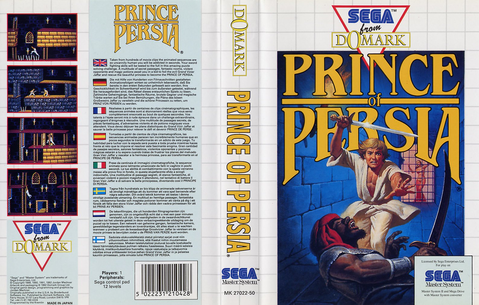 Caratula de Prince of Persia para Sega Master System