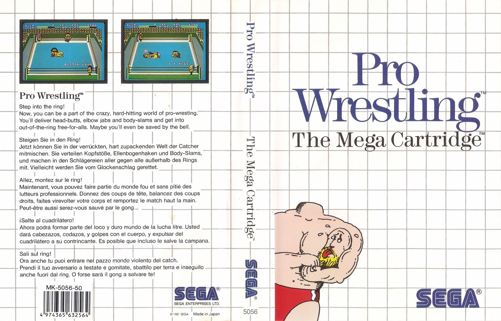 Caratula de Pro Wrestling para Sega Master System