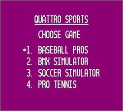 Pantallazo de Quattro Sports para Nintendo (NES)