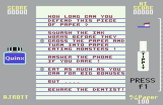 Pantallazo de Quinx para Commodore 64