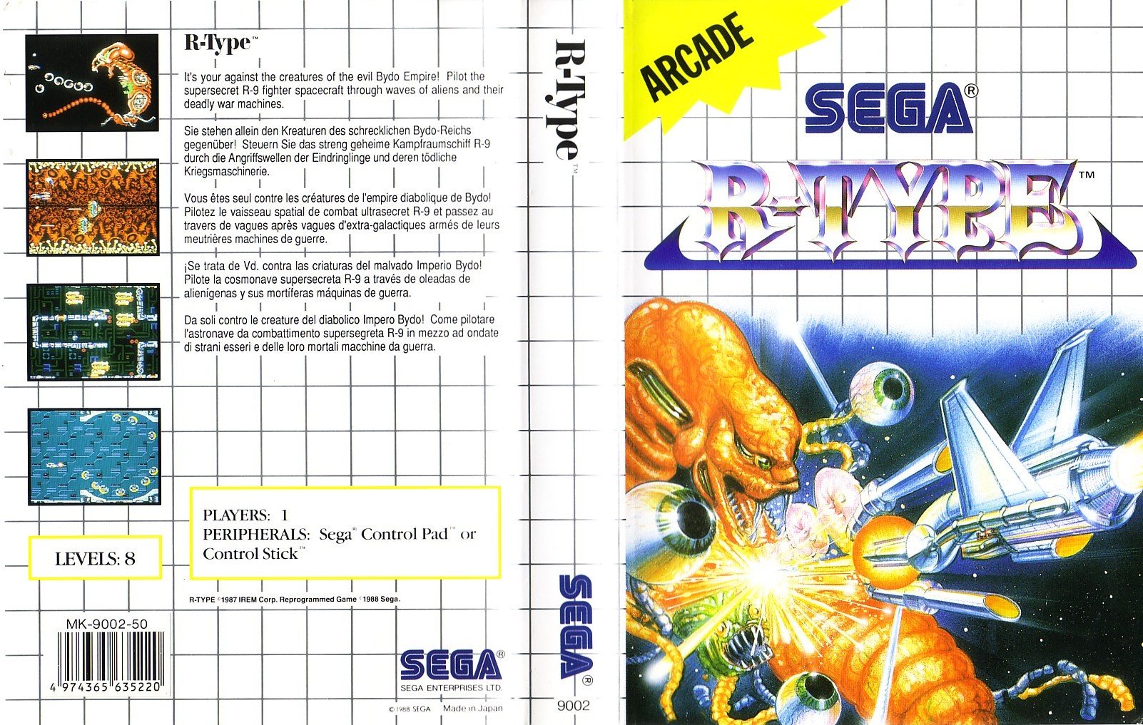 Caratula de R-Type para Sega Master System