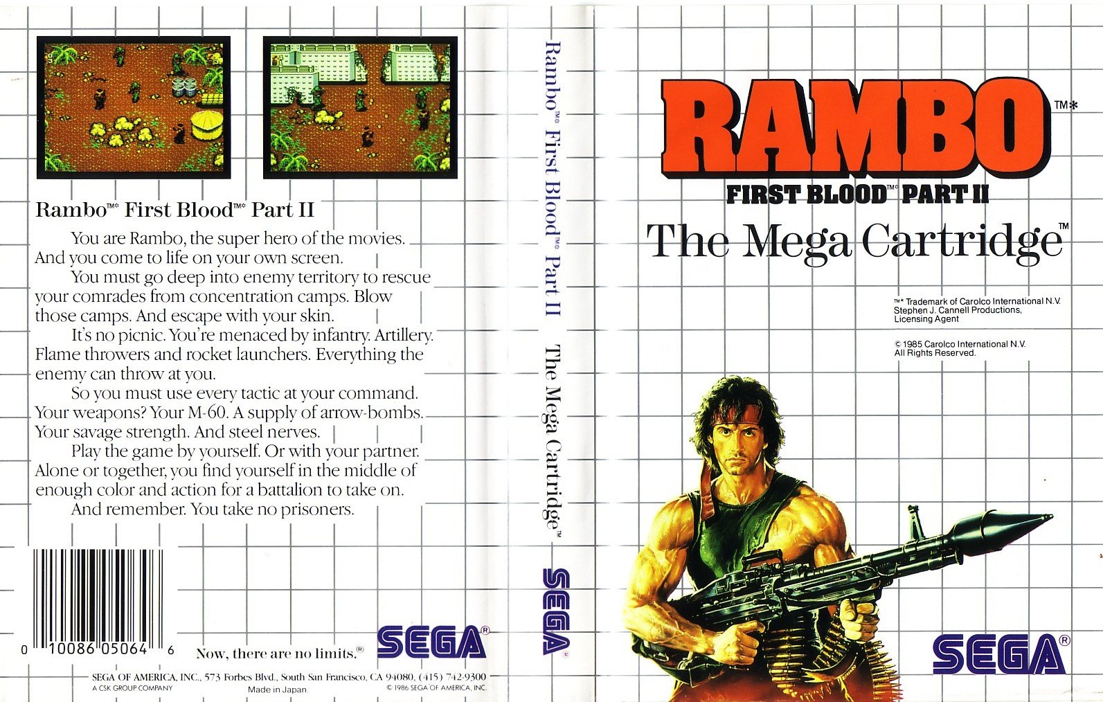 Caratula de Rambo: First Blood Part II para Sega Master System