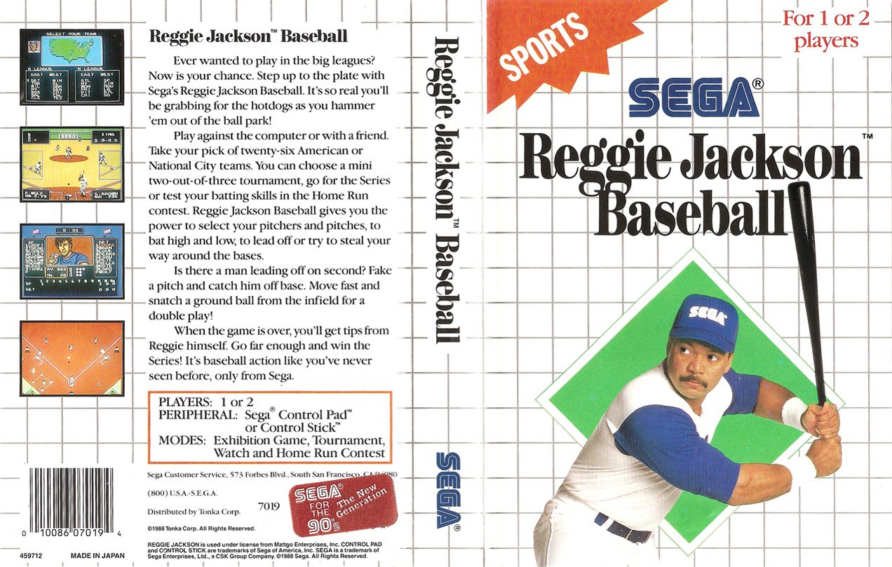 Caratula de Reggie Jackson Baseball para Sega Master System