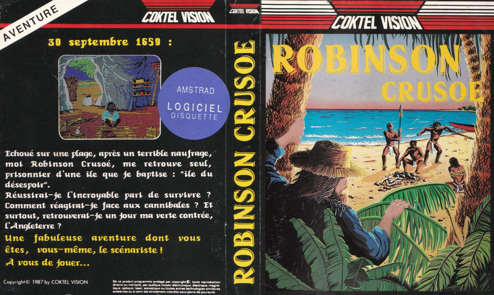 Caratula de Robinson Crusoe para Amstrad CPC
