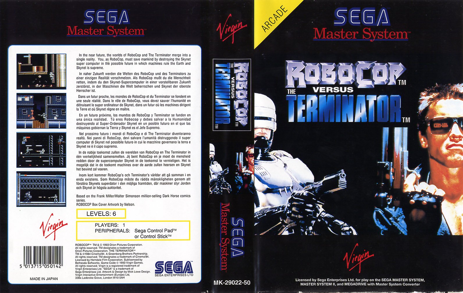 Caratula de RoboCop vs. The Terminator para Sega Master System