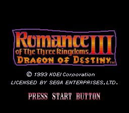 Pantallazo de Romance of the Three Kingdoms III para Sega Megadrive