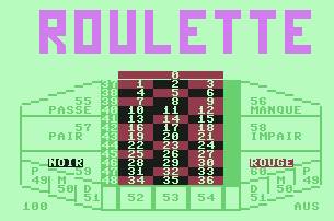 Pantallazo de Roulette para Commodore 64