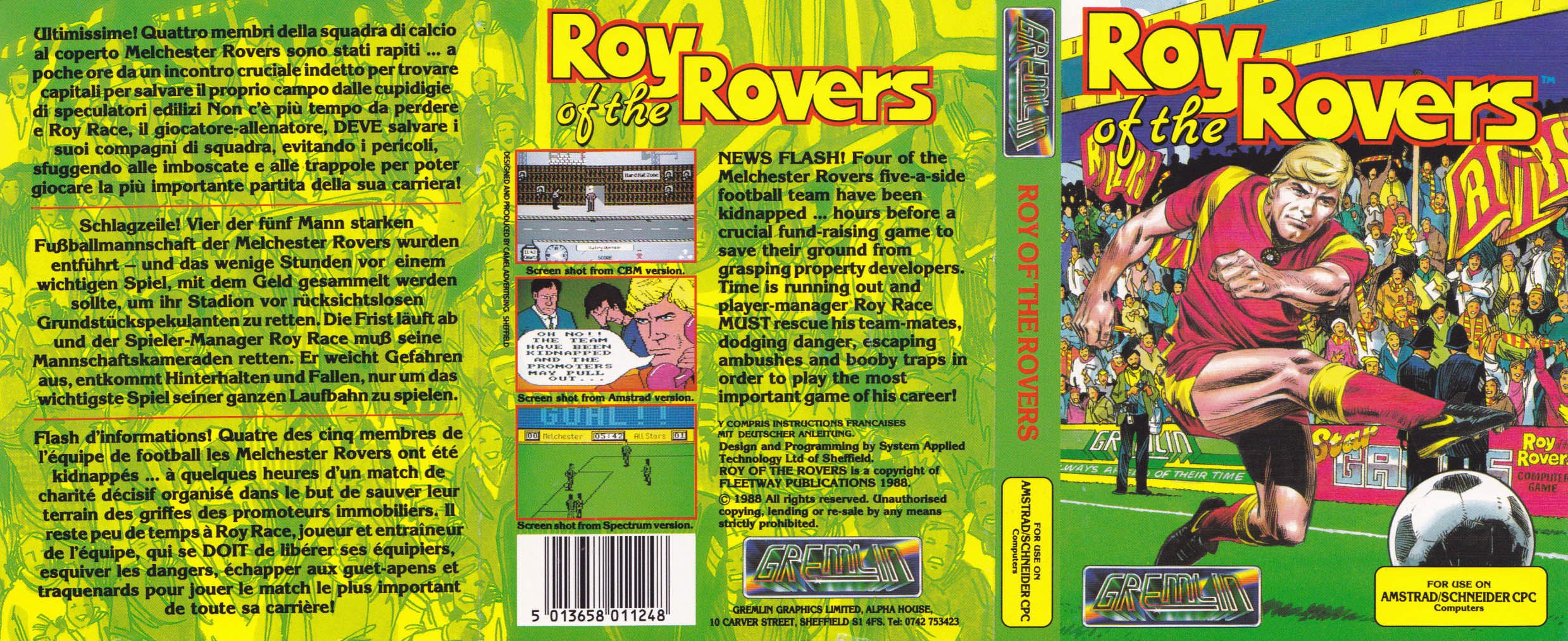Caratula de Roy Of The Rovers para Amstrad CPC