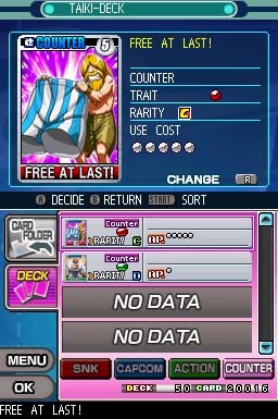 Pantallazo de SNK Vs. CAPCOM Card Fighters DS para Nintendo DS
