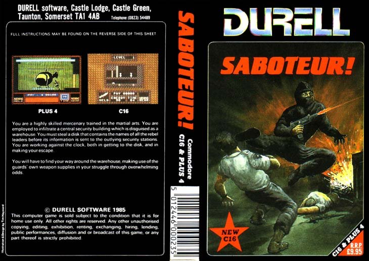 Caratula de Saboteur para Commodore 64