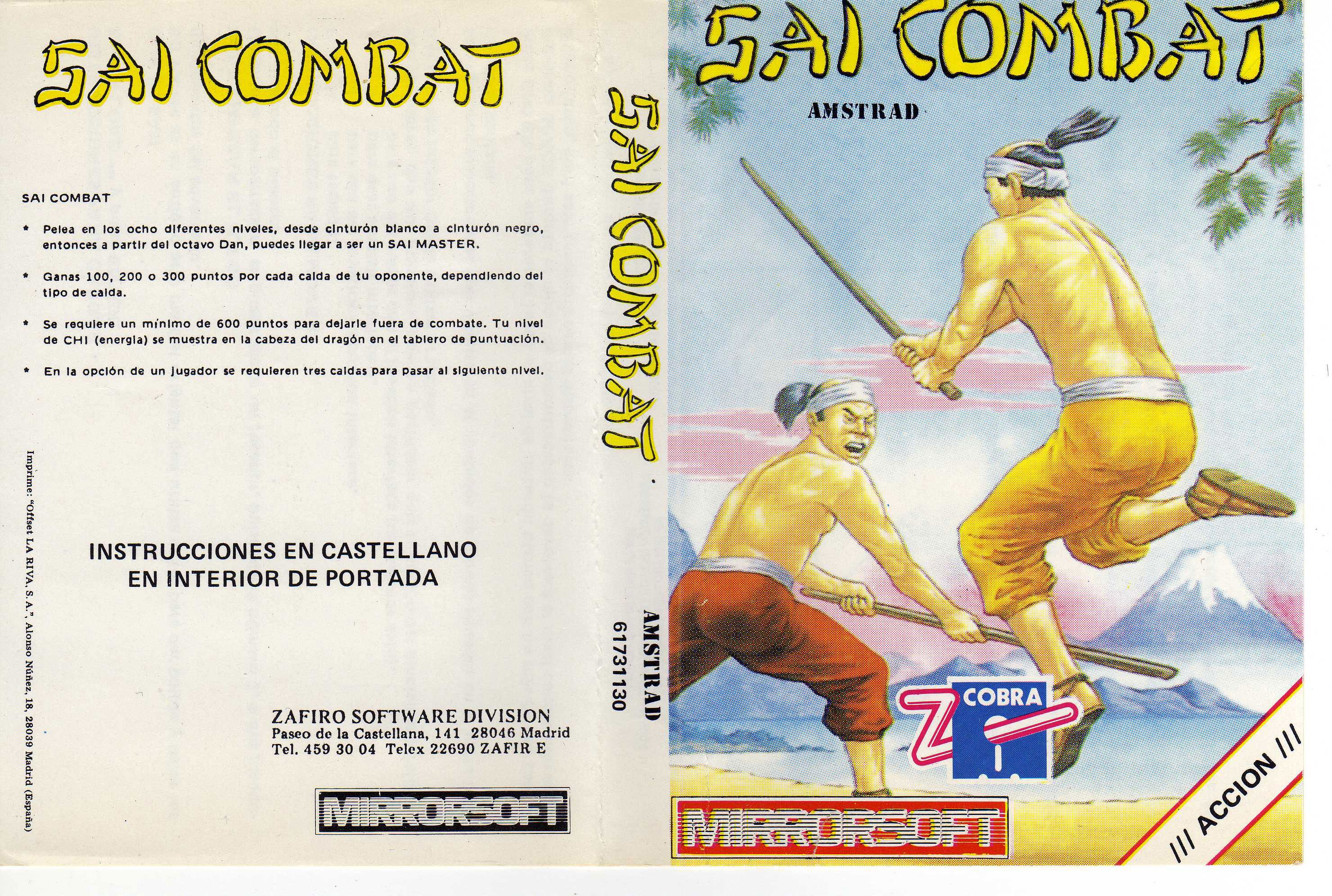 Caratula de Sai Combat para Amstrad CPC