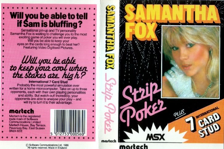 Caratula de Samantha Fox Strip Poker para MSX