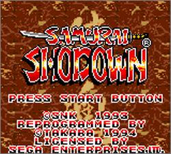 Pantallazo de Samurai Shodown para Gamegear