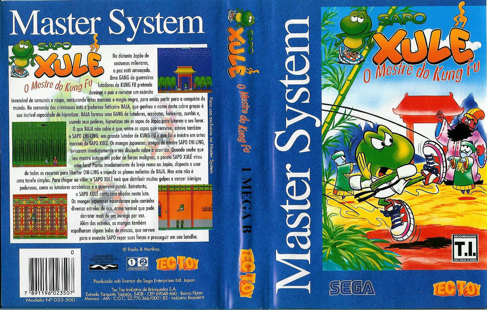 Caratula de Sapo Xulé: O Mestre do Kung Fu para Sega Master System