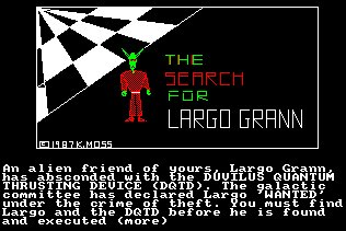 Pantallazo de Search For Largo Grann, The para Amstrad CPC