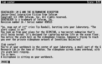 Pantallazo de Seastalker para Atari ST