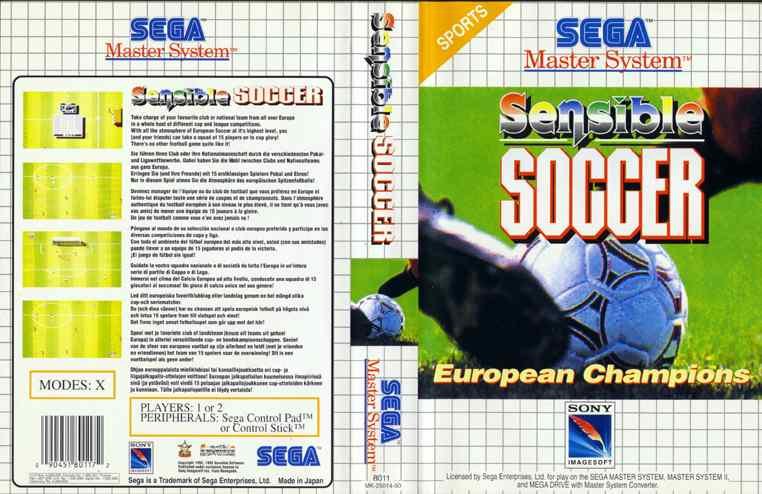 Caratula de Sensible Soccer para Sega Master System