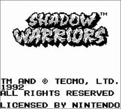Pantallazo de Shadow Warriors para Game Boy