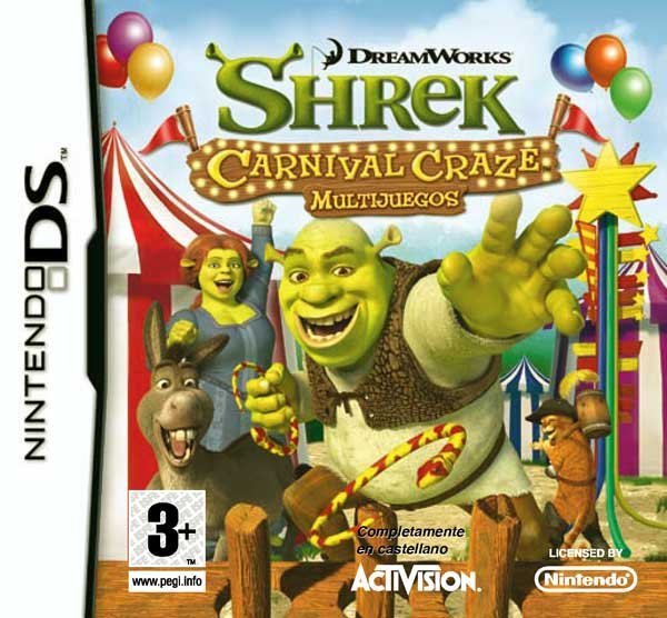 Caratula de Shrek: Carnival Games Multijuegos para Nintendo DS