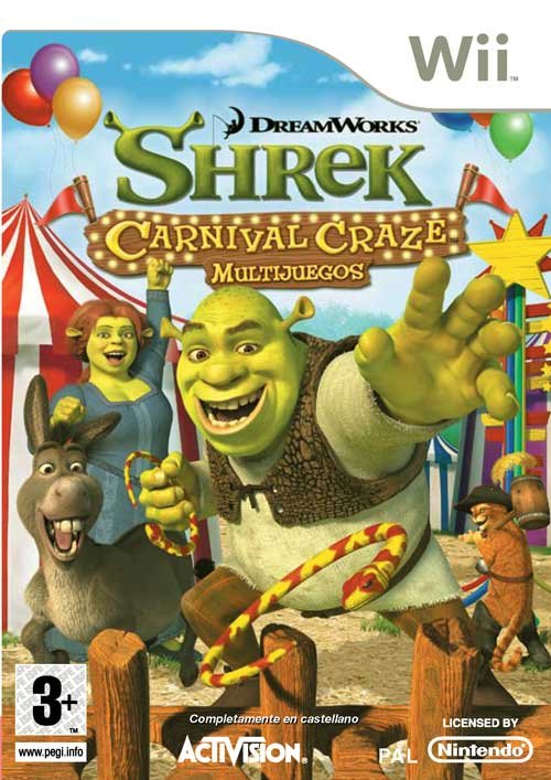 Caratula de Shrek: Carnival Games Multijuegos para Wii