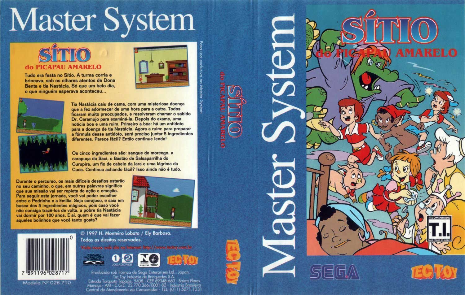 Caratula de Sitio do Picapau Amarello para Sega Master System