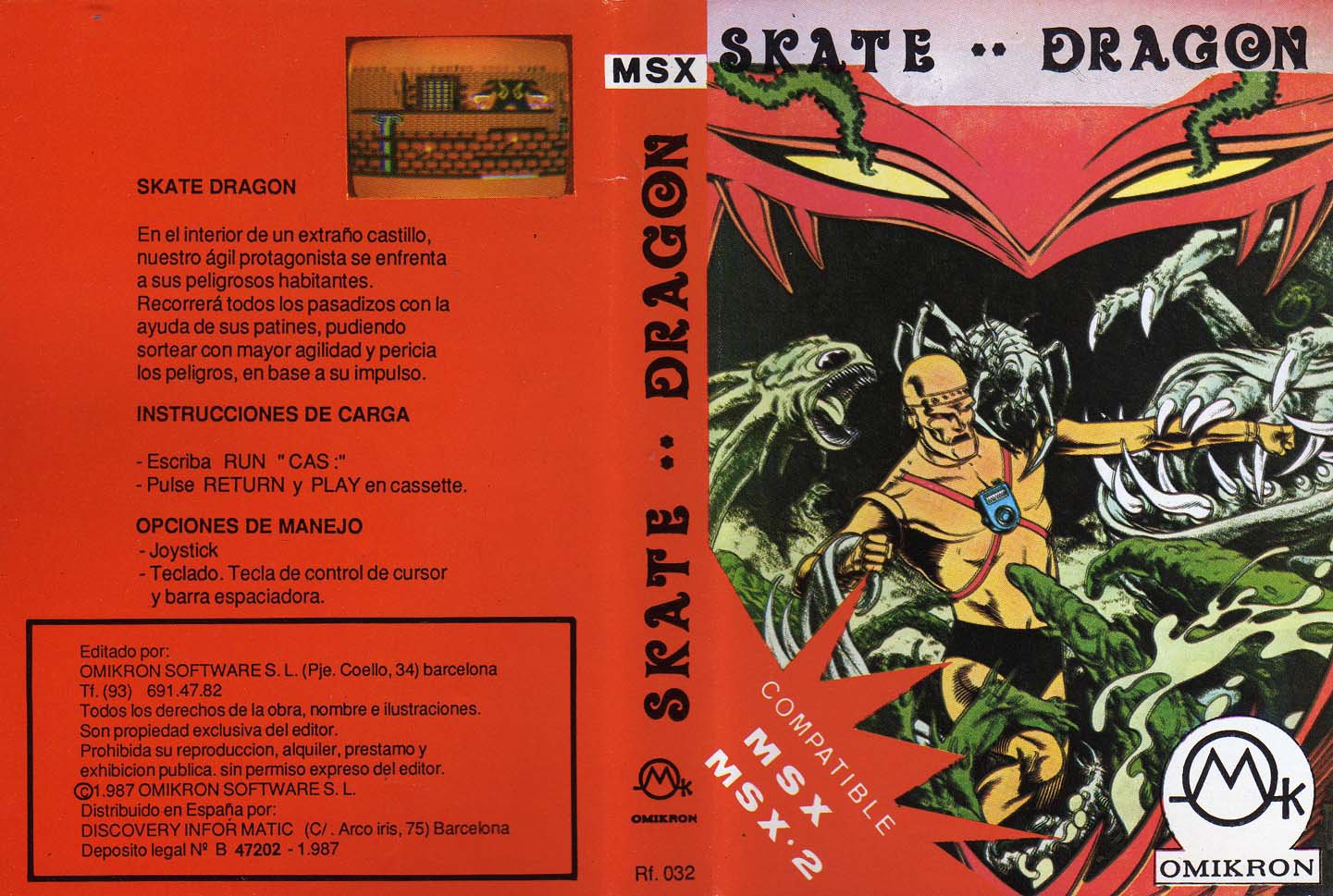 Caratula de Skate Dragon para MSX