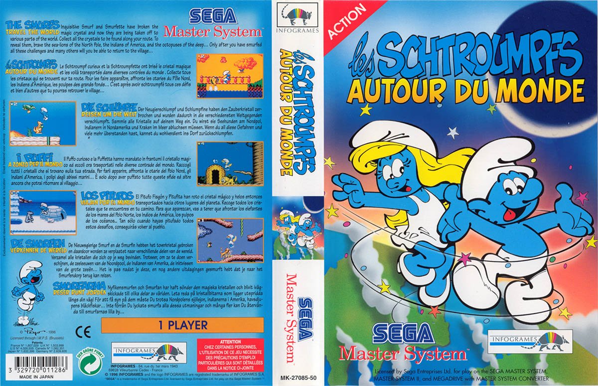 Caratula de Smurfs Travel the World para Sega Master System