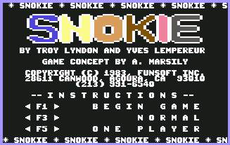Pantallazo de Snokie para Commodore 64