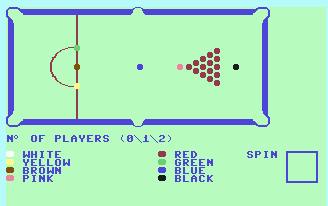 Pantallazo de Snooker para Commodore 64