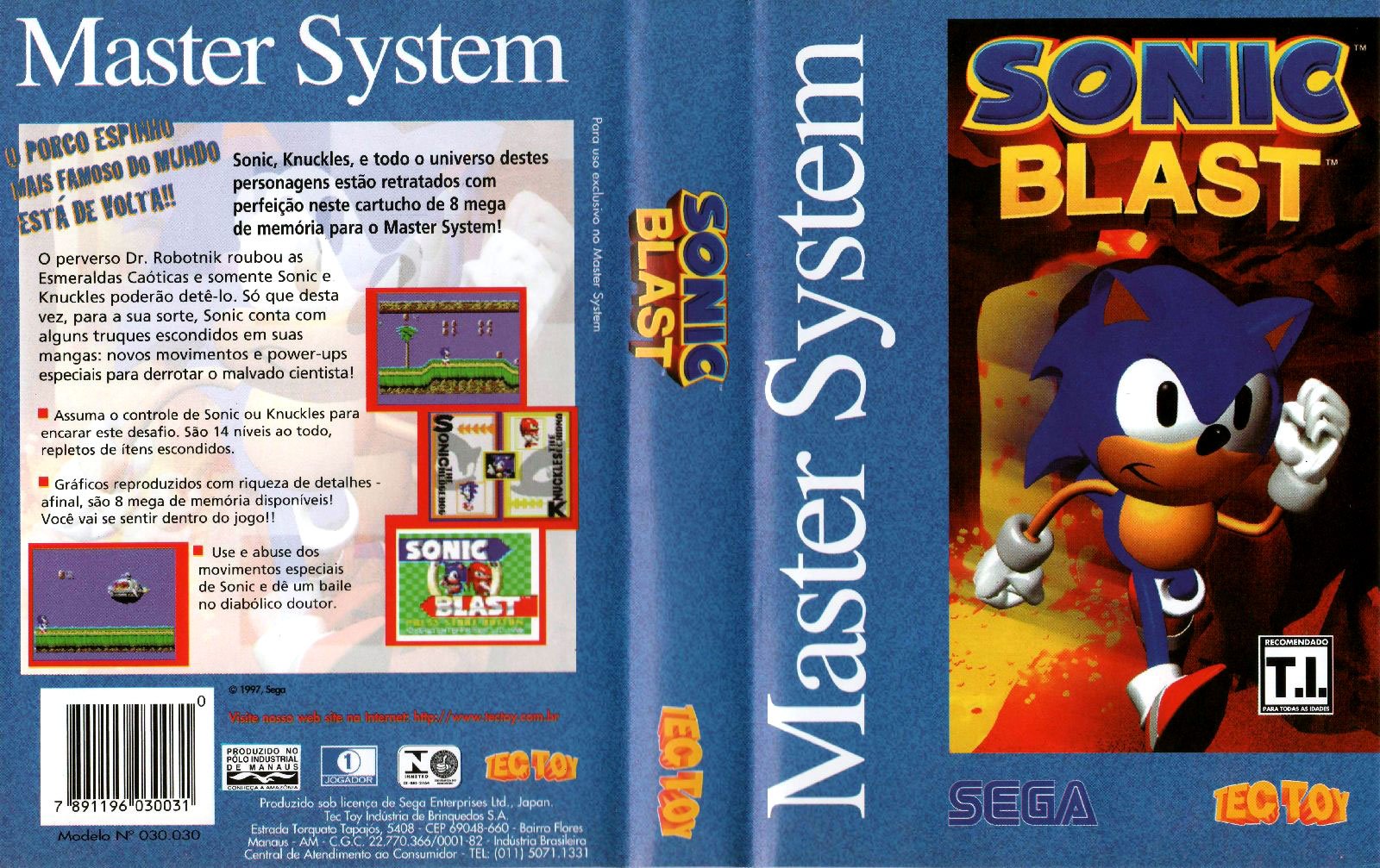 Caratula de Sonic Blast para Sega Master System