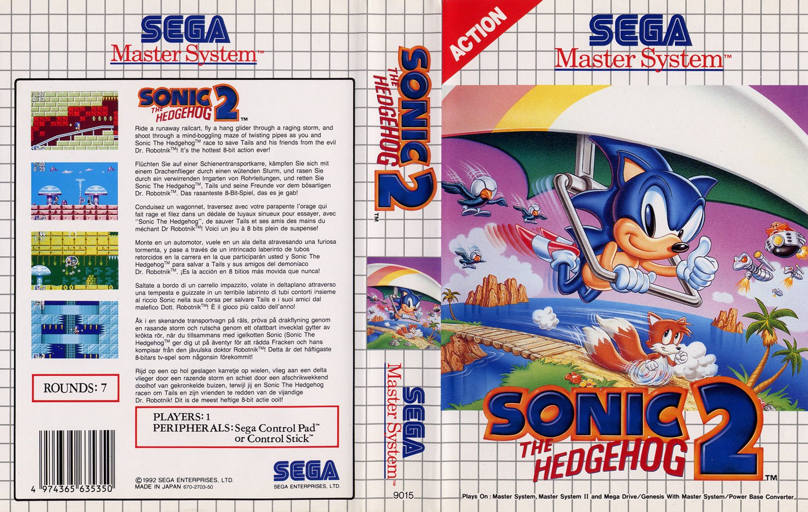 Caratula de Sonic The Hedgehog 2  para Sega Master System