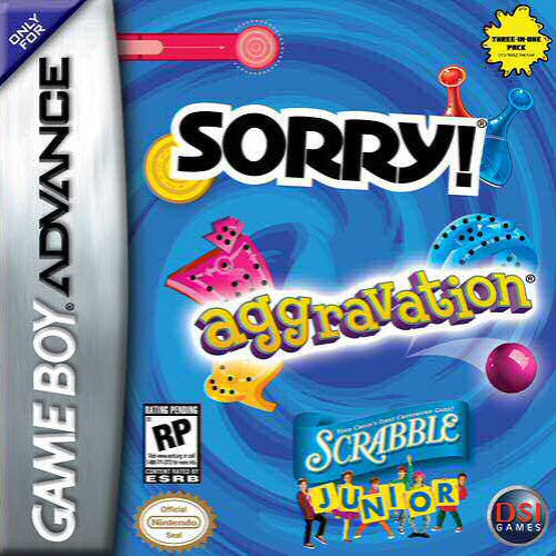 Caratula de Sorry!/Aggravation/Scrabble Junior para Game Boy Advance