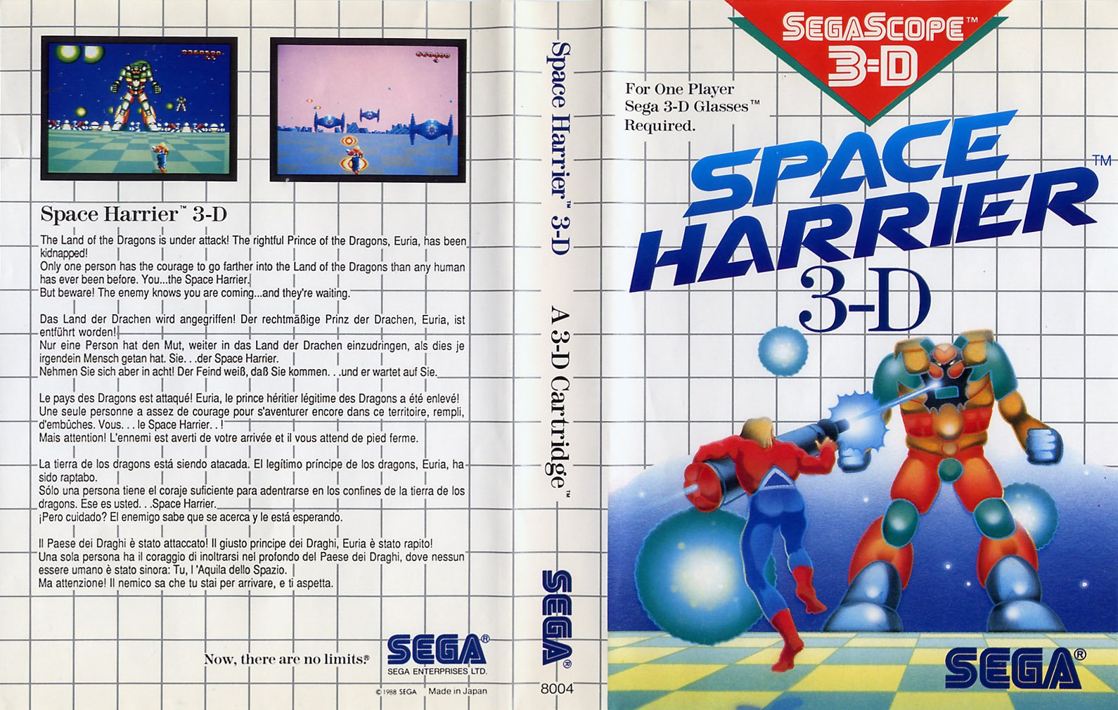 Caratula de Space Harrier 3-D para Sega Master System