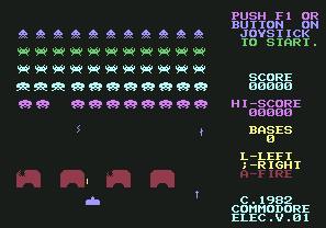 Pantallazo de Space Invaders para Commodore 64