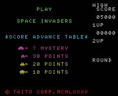 Pantallazo de Space Invaders para MSX