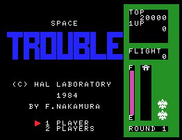 Pantallazo de Space Trouble para MSX