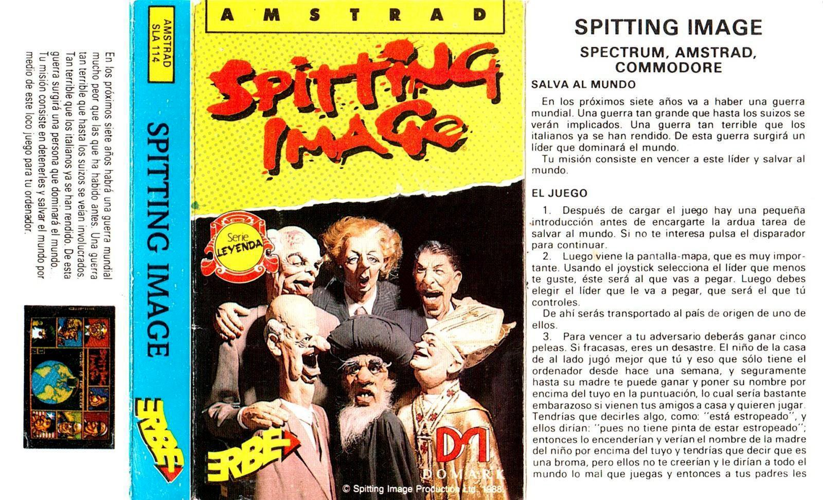 Caratula de Spitting Image: The Computer Game para Amstrad CPC