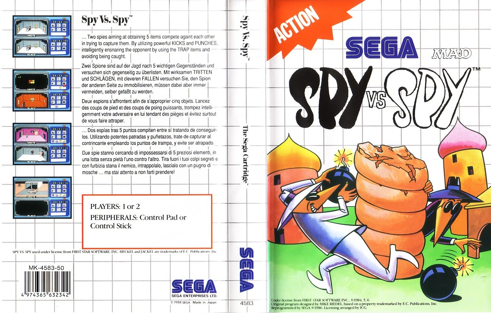 Caratula de Spy vs. Spy para Sega Master System