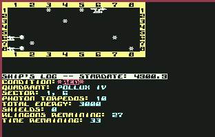 Pantallazo de Star Trek the Computer Game para Commodore 64