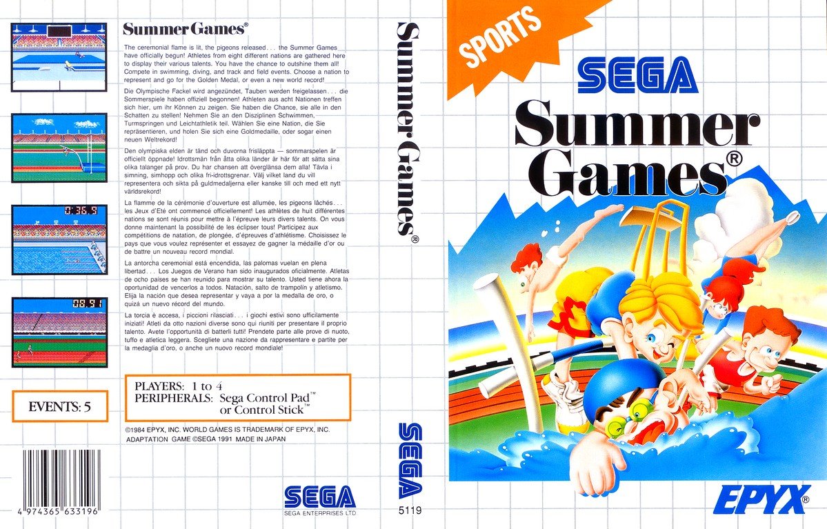Caratula de Summer Games para Sega Master System