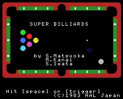 Pantallazo de Super Billiards para MSX