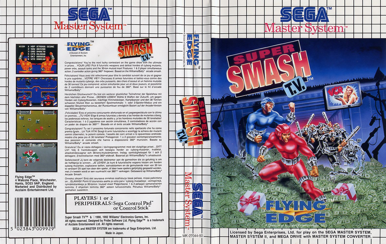 Caratula de Super Smash TV para Sega Master System