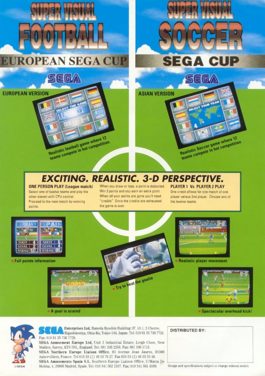 Caratula de Super Visual Football: European Sega Cup para M.A.M.E.