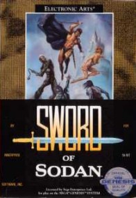 Caratula de Sword of Sodan para Sega Megadrive