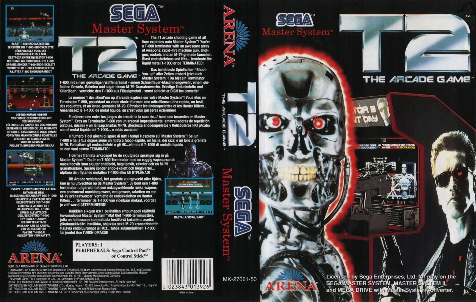 Caratula de T2: The Arcade Game para Sega Master System