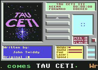 Pantallazo de Tau Ceti para Commodore 64