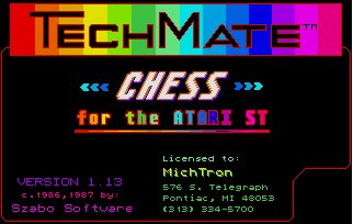 Pantallazo de TechMate Chess v1.1 para Atari ST